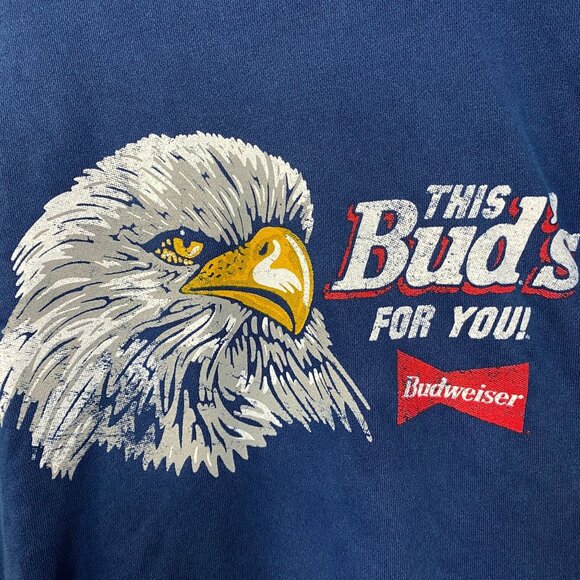 Brew City Budweiser Bald Eagle Graphic Crewneck Sweatshirt Large - Picture 2 of 4